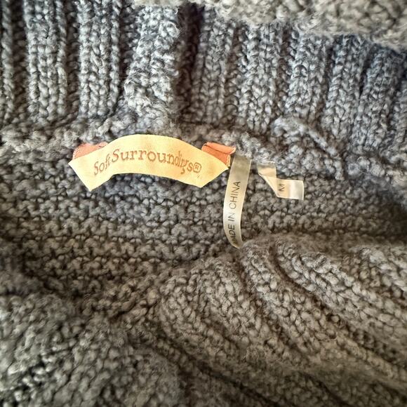 Soft Surroundings Paola Blue Knit Sleeveless Turtleneck Tunic Sweater Vest-sz M - Picture 5 of 7